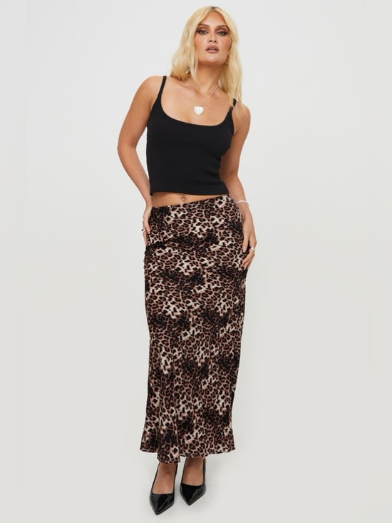 Princess Polly Dresses & Skirts - Princess Polly Emily Leopard Print Maxi Skirt Size 2 | Partially Lined